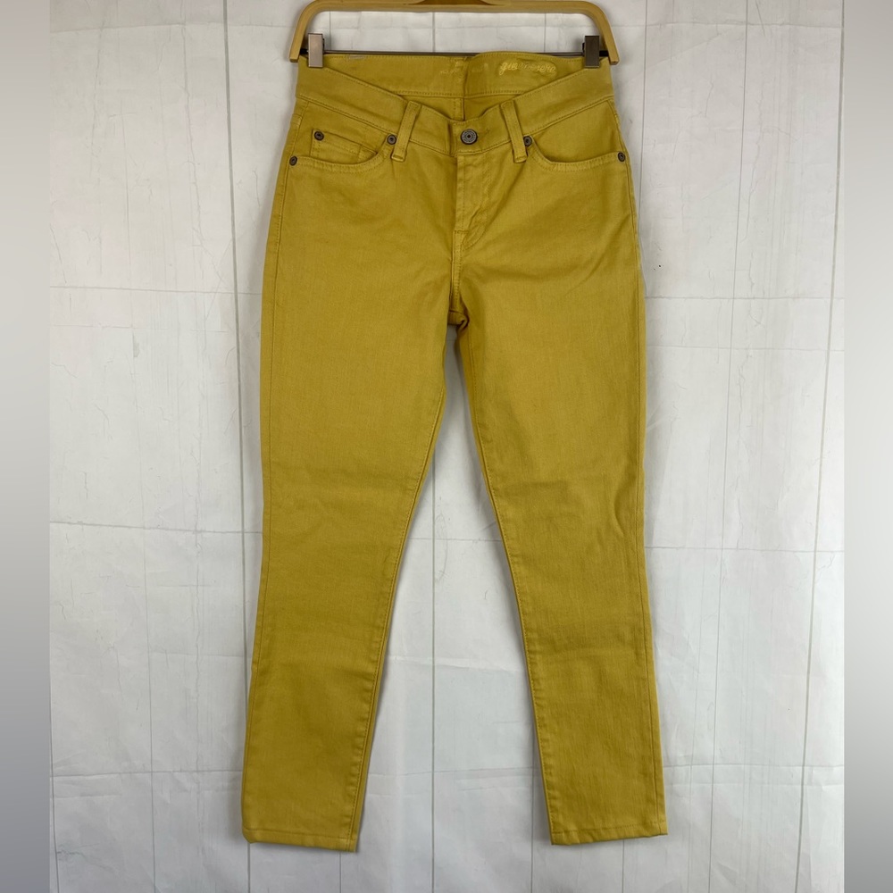 NWT 7 For All Mankind Mustard Gwenevere Ankle Skinny Jeans Size 24
